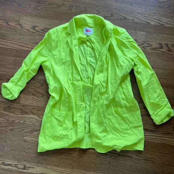 Solid & Striped Neon Yellow Blazer and short set - Picture 4 of 6